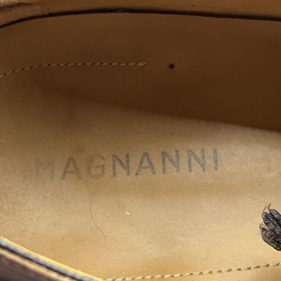 Magnanni Manolo Medallion Shoes Men\'s Size 9 M Cognac Brown Leather Dress Oxford main image 11